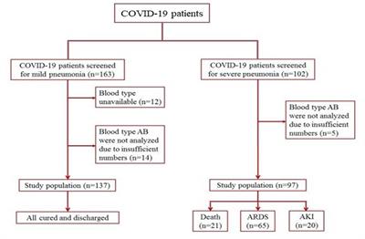 Analysis between ABO blood group and clinical outcomes in COVID-19 patients and the potential mediating role of ACE2